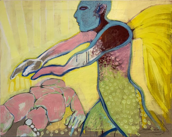 “Miraklet”, 2021, ægtempera på lærred, 80 x 100 cm. - Pris: 12.000 kr.