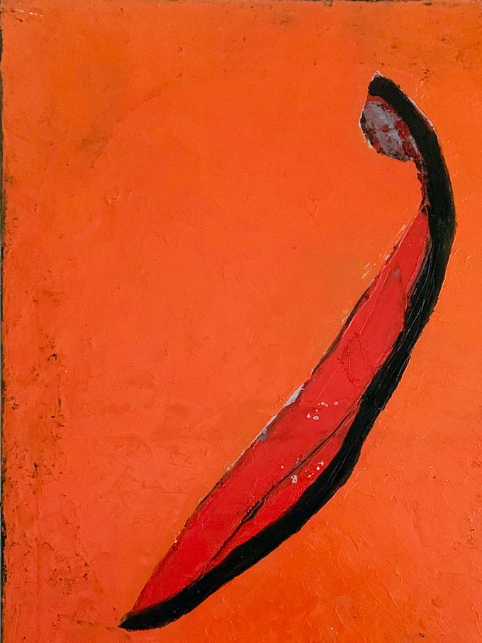 Uden Titel, 2021, olie på lærred, 80 x 60 cm. - Pris: 16.500 kr.