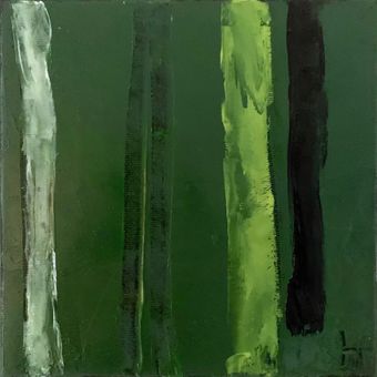 Uden Titel, 2022, olie på lærred, 20 x 20 cm. - Pris: 2.400 kr.